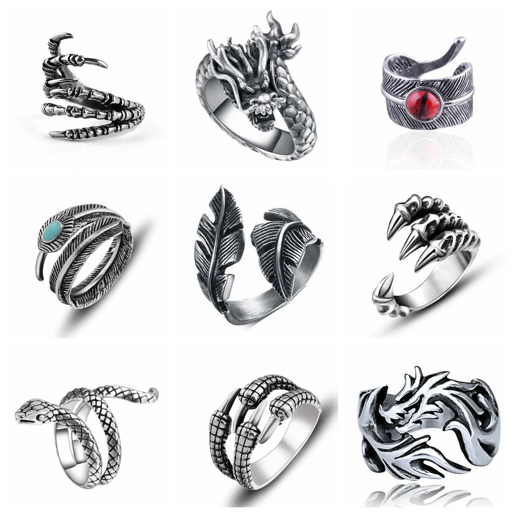 Винтажные мужские кольца в стиле хип хоп панк|Кольца| |