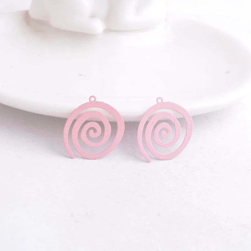 Light Pink 50 шт. AC9804 19 мм* 20 мм в форме улитки Подвески Розовые зеленые красные Подвески окрашенные Животные Подвески - Окраска металла: Light Pink