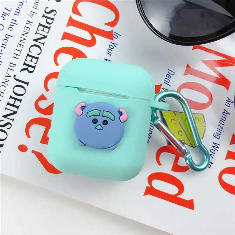 Модный брендовый чехол для наушников с медведем для Airpods 1 чехол защитные наушники для Airpods 2 Чехол s сумка для Airpods кольцевой ремень - Цвет: Blue
