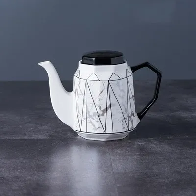 Kitchenware supplies ceramic marble spice jar sugar cans geometric pattern olive oil vinegar bottle kitchen cooking tools - Цвет: 1pcs-K