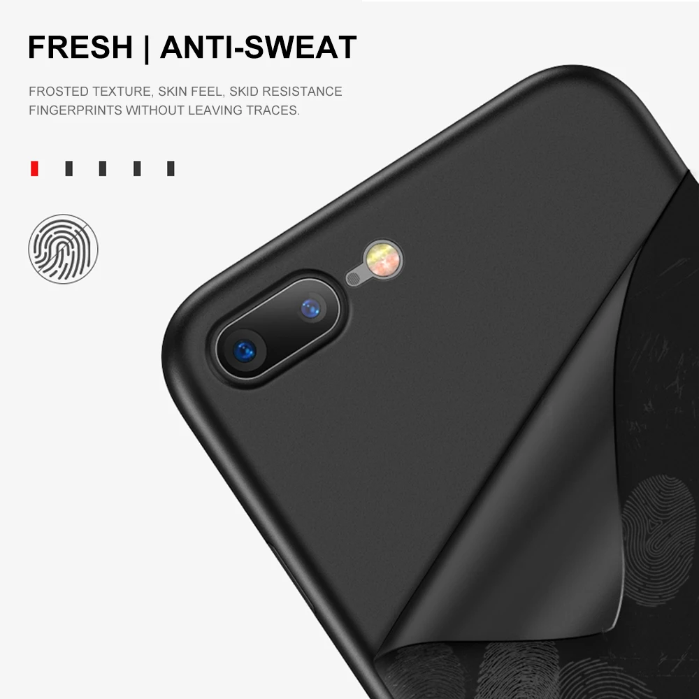 Ультратонкий матовый чехол для телефона iphone 7 8 plus защитная задняя крышка X 6 S