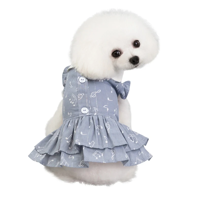 Хлопковое платье для домашних питомцев на весну и лето дышащая юбка собак одежда
