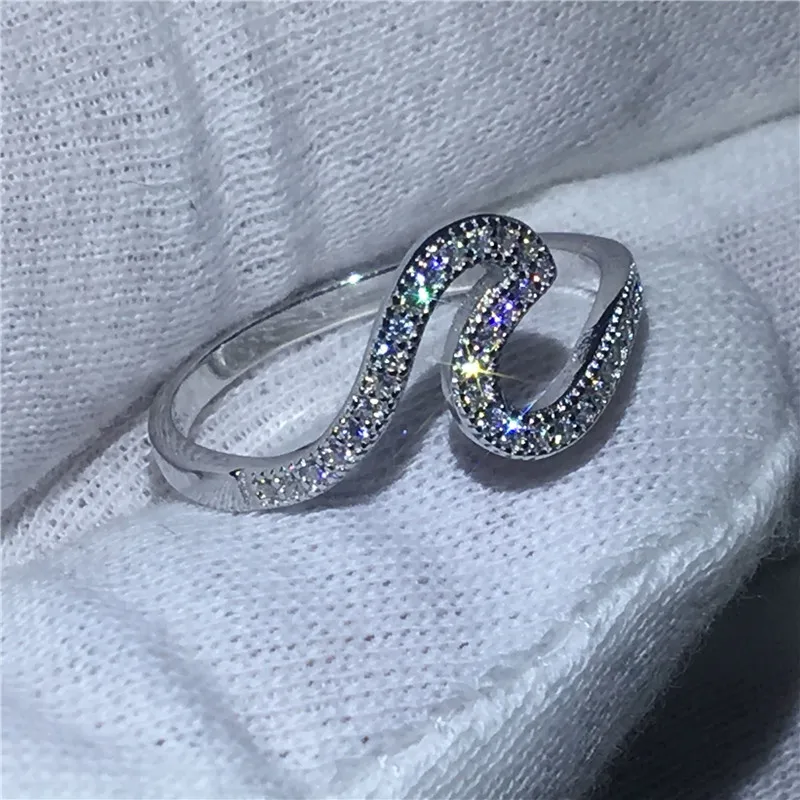 Vecalon Unique Jewelry Real Soild 925 Sterling Silver ring 5A Zircon Cz Engagement wedding Band rings for women Bridal Gift | Украшения и