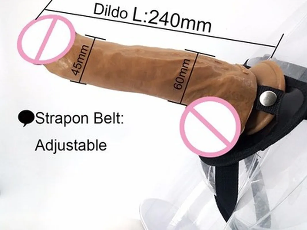 Wearable adult products 24 * 4.5cm simulation super long Super thick penis lesbian sex toy | Красота и здоровье
