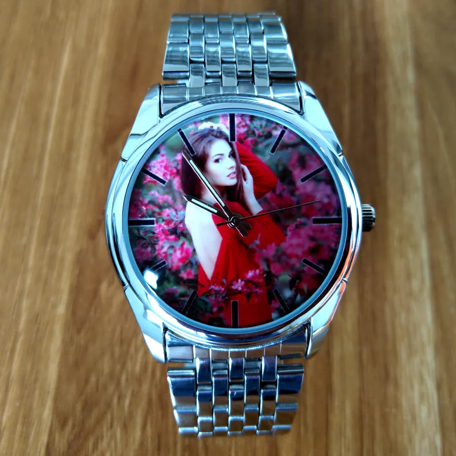 

Персонализированные наручные часы Печать фотографий на часах часы для женщин и мужчин люкс сделай сам подарок