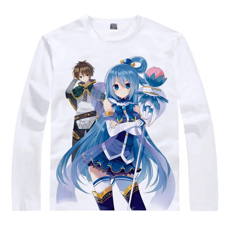 Казума Сато Aqua футболка KonoSuba Божье благословение на этот чудесный мир Мужская