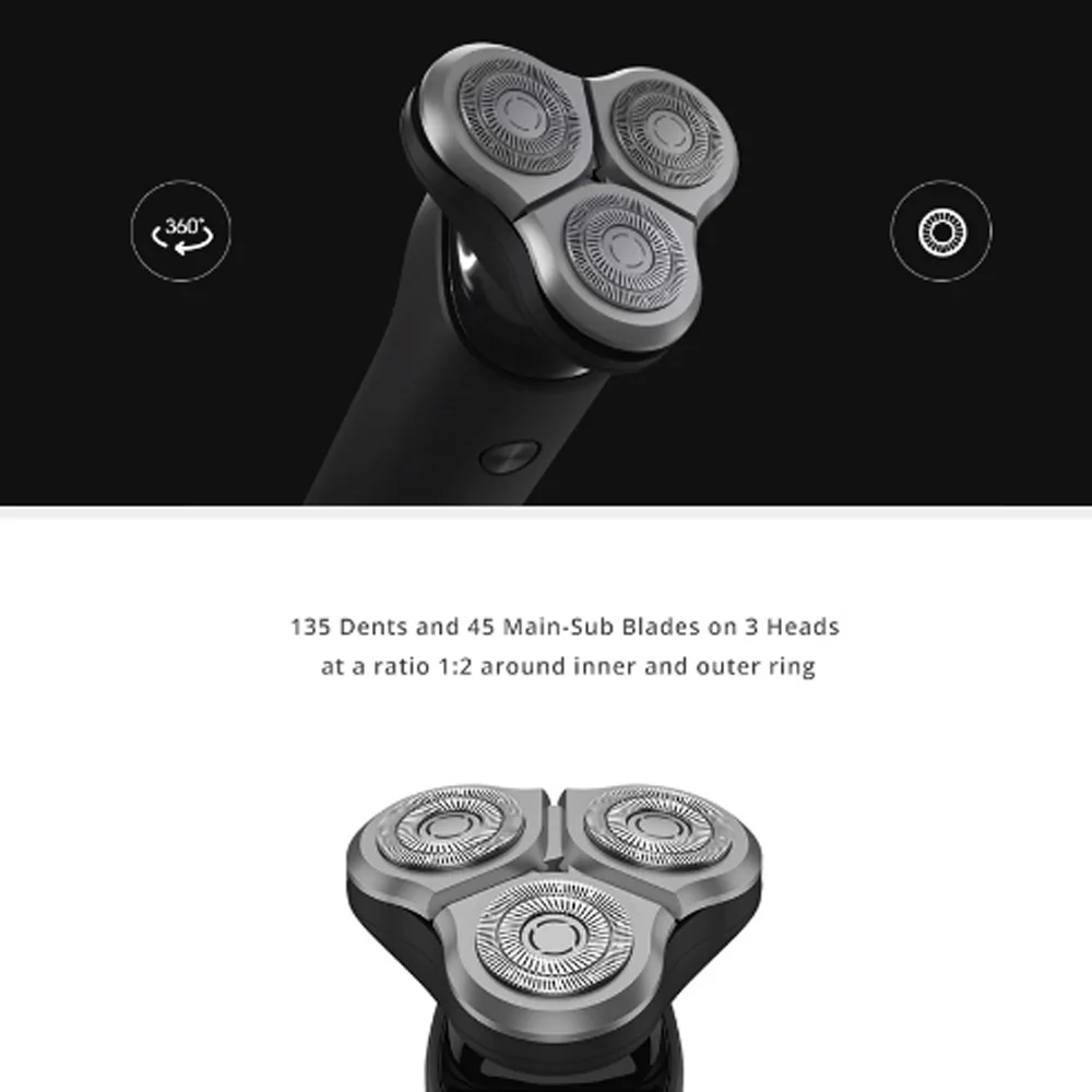 Новинка 2018 г. электробритва Xiaomi Mijia с 3 гибкими бритвенными головками для сухого и