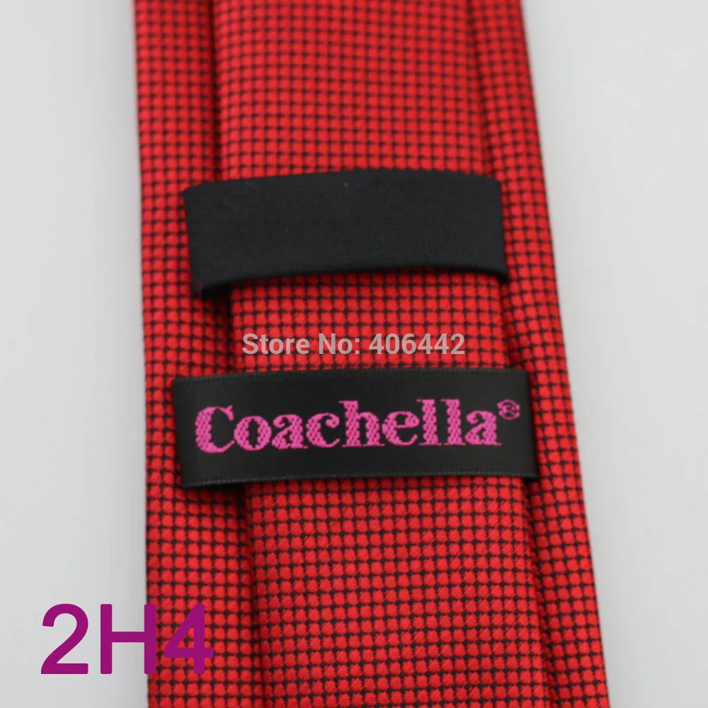Черные галстуки COACHELLA контрастные красные клетчатые с черными полосками Пейсли