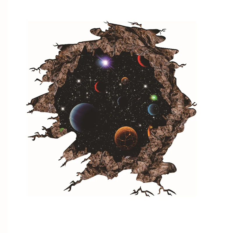 3D Galaxy Out Space Planet для мальчиков виниловые наклейки на стену Декорации