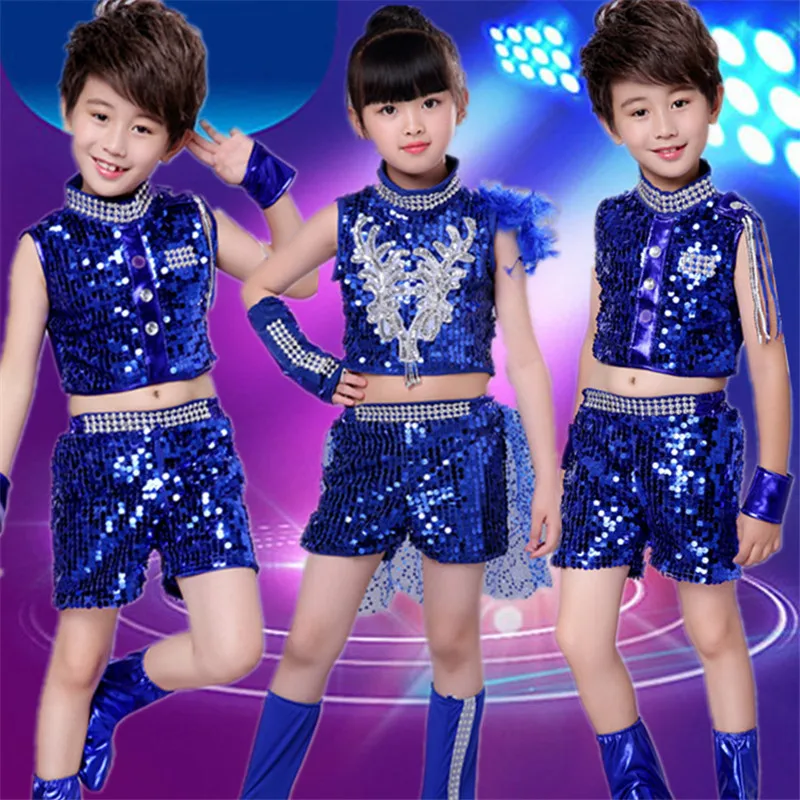 

Girls Jazz Dance Tutu Skirt Boys Party Jazz Dance Wear Children Hip Hop Dancing Wear Performance Jazz Suit Children Dance Set
