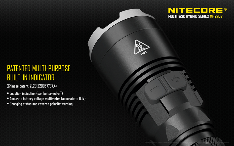 NITECORE MH27UV ультрафиолетовый светильник, перезаряжаемый на длинном расстоянии, наружный светильник с литиевой батареей