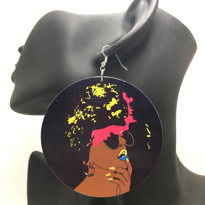 Бесплатная доставка! Сексуальные черные деревянные серьги для девочек|wooden