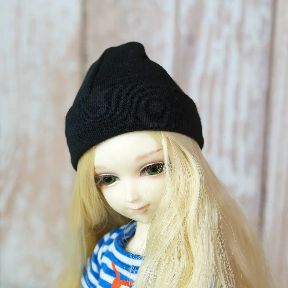 Черная шапка бини для 1/6 11 &quot1/4 17&quot 1/3 24 &quot60 см высокая SD MSD YOSD DK DZ AOD DD BJD кукла