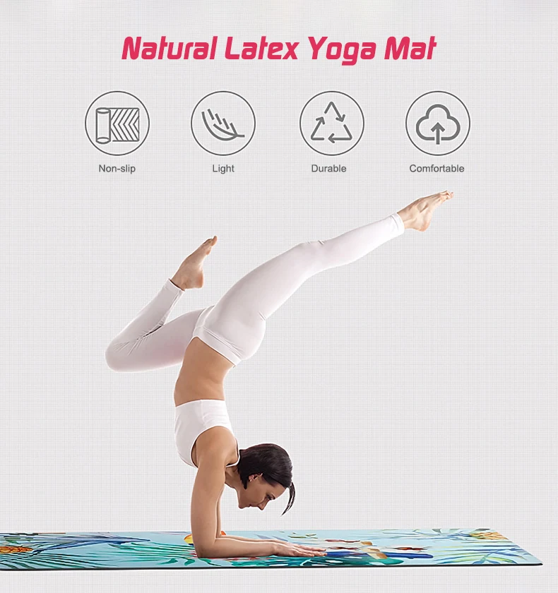 Премиум Коврик для йоги с печатным изображением высокой плотности нескользящий