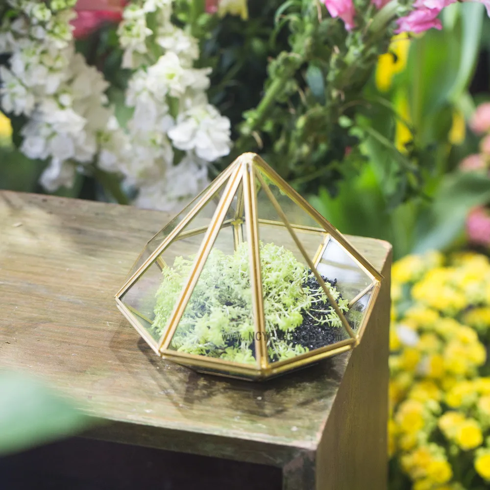 Открытое алмазное стекло геометрический Террариум коробка суккулент папоротник