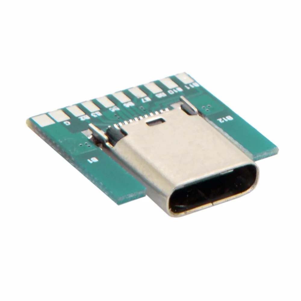 DIY 24pin USB-C USB 3 1 Type C штекер и гнездо разъем SMT Тип с ПК плата комплект Бесплатная