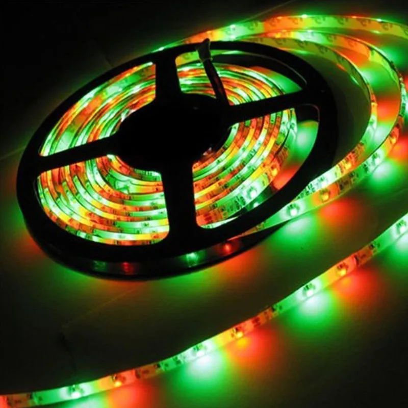 Цветная (RGB) 300 светодиодный полосы света RGB 5 м 60 Светодиодный s/m SMD2835 DC12V SMD3528 гибкая