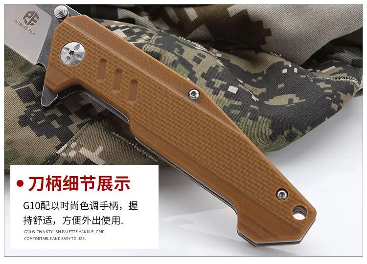 LLxxmm camping survival flipper folding knife hunting tactical AUS-8 blade G10 handle army knives edc tool faca | Инструменты