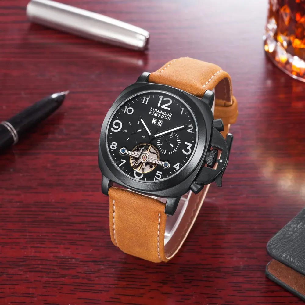 Роскошные брендовые автоматические механические часы Tourbillon мужские
