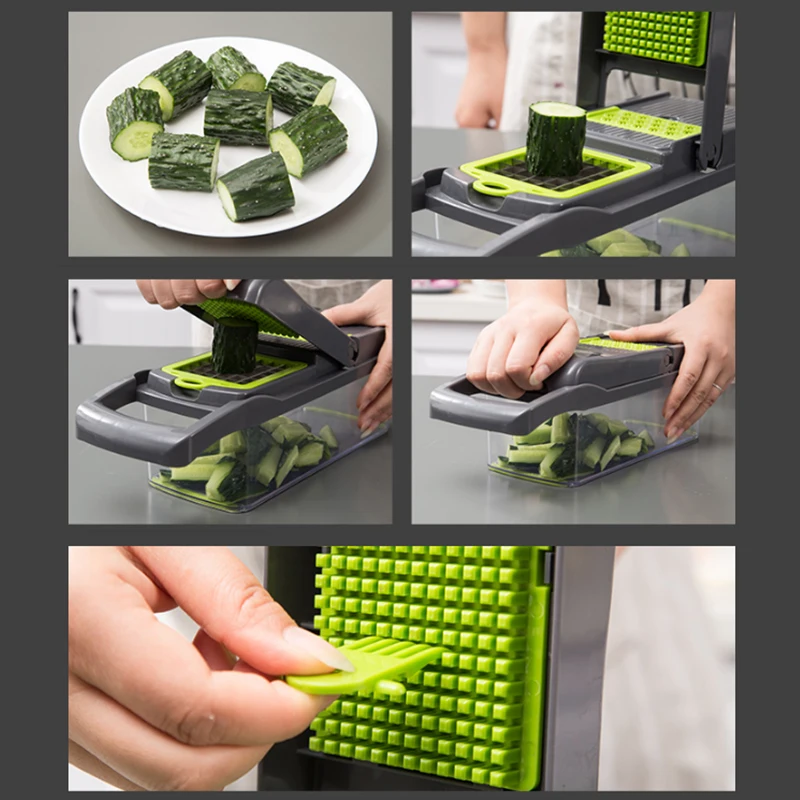 Овощерезка мандолина с большим контейнером Spiralizer овощерезка Dicer терка для