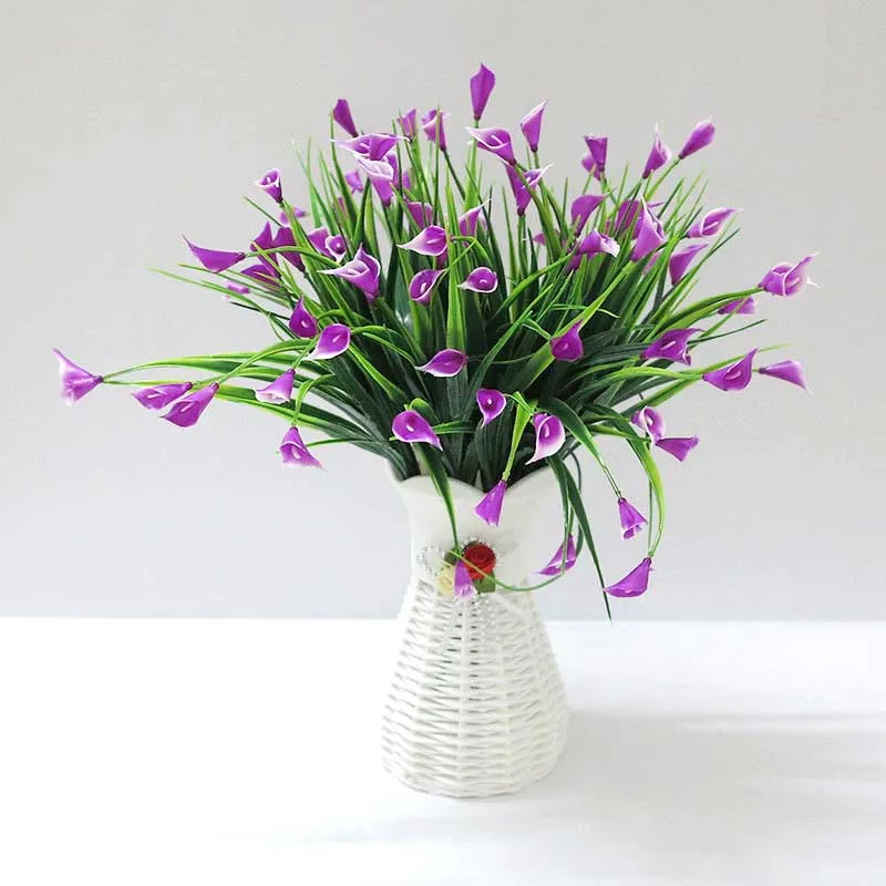 Искусственное растение Calla Lily цветы зеленая пластиковая трава искусственное