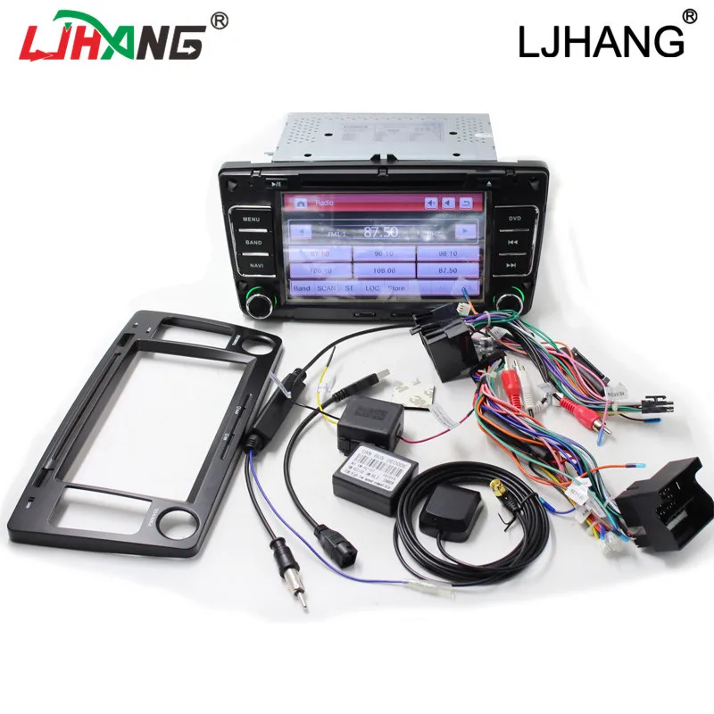 LJHANG 2 Din Автомобильный dvd плеер для Skoda Octavia 2005 2008 2013 GPS навигация Bluetooth аудио стерео
