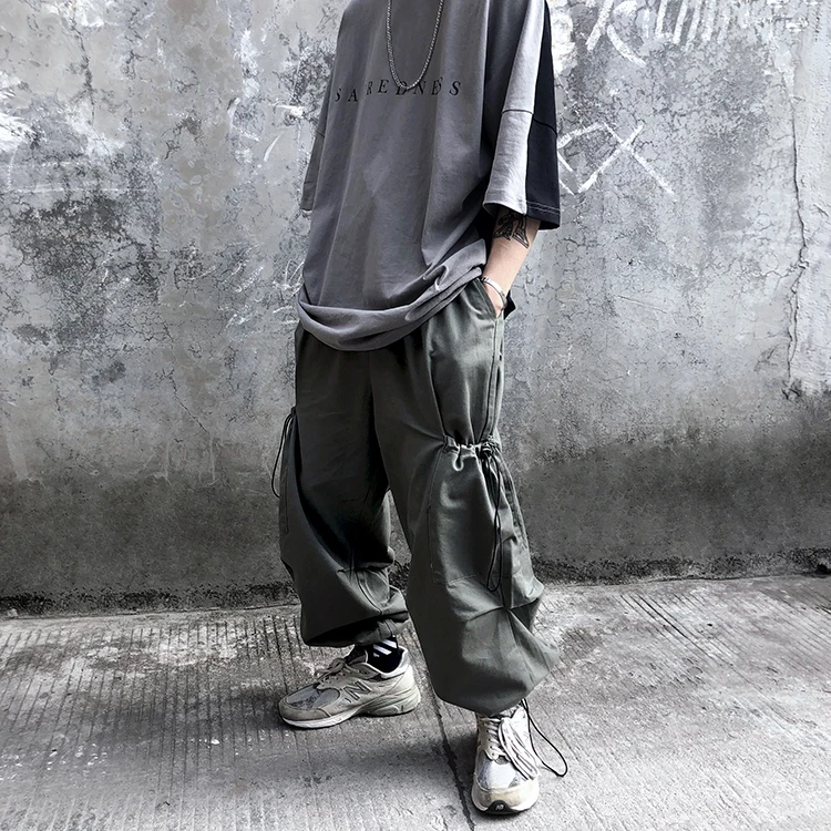 Свободные брюки в стиле хип-хоп с эластичной резинкой на талии модные широкими