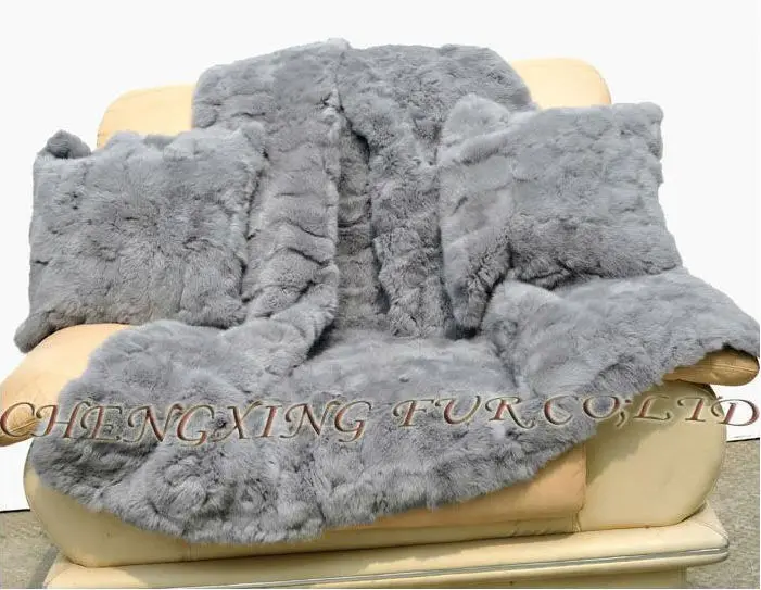 売る CX-D-30-Sソファブランケットカスタムメイドパッチワークウサギの毛皮カバーラビットファースローブランケットマットラグマット