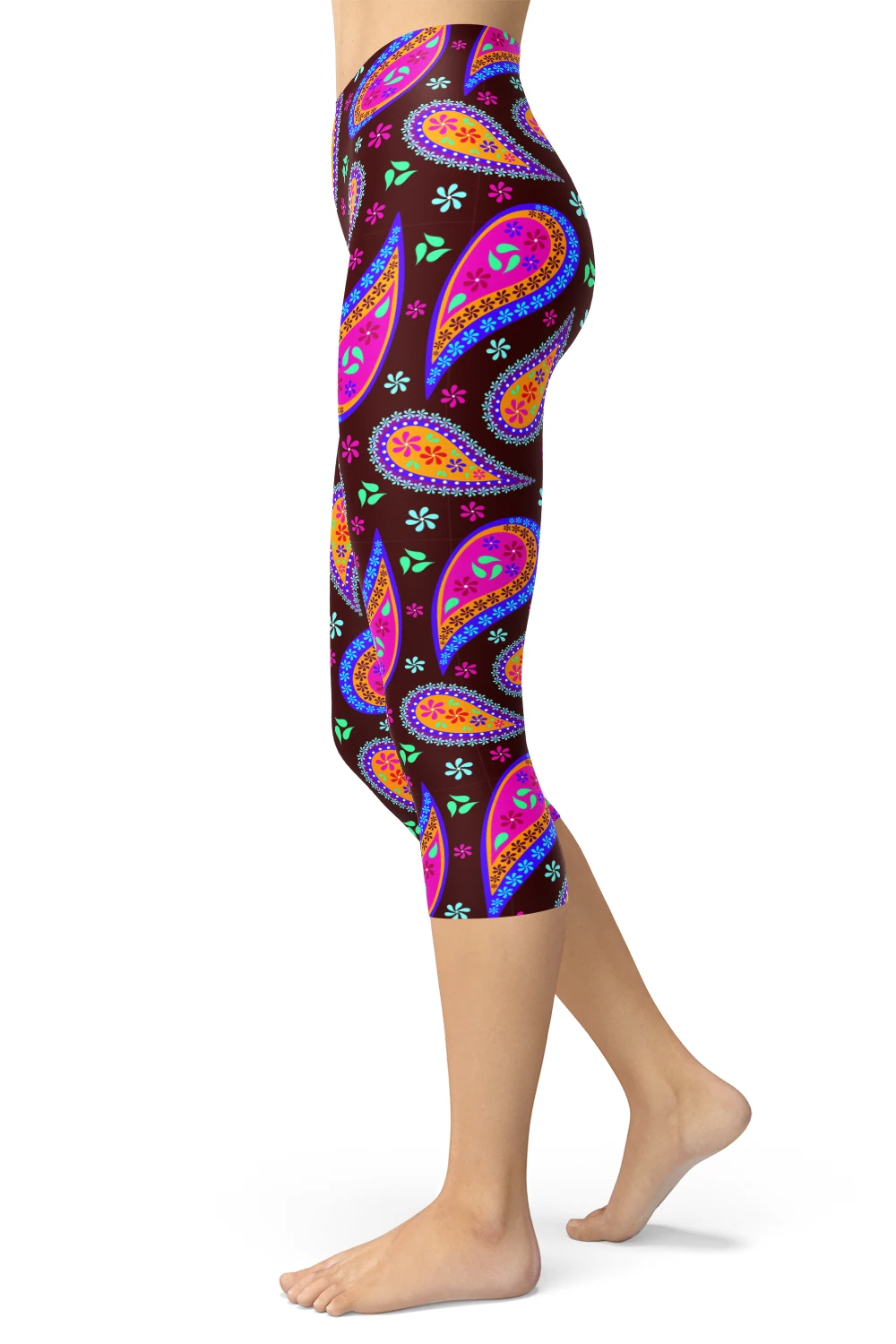 Женские облегающие Капри с цветочным принтом в этническом индийском стиле