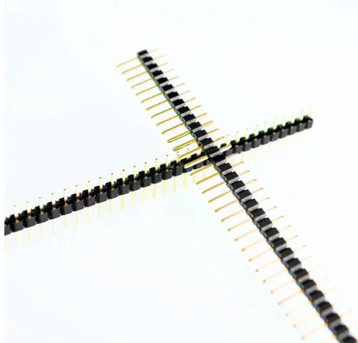 gold male 10 шт. 40 Pin Однорядный женский штыревой разъем Золотой 40 Pin Однорядный круглый отверстие правый угол разъем полосы - Цвет: gold male