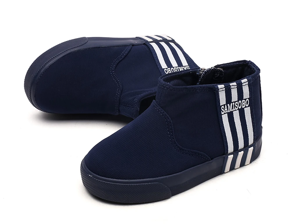 children canvas shoes sneakers navy red white strips sapatos ankle boots big boys tennis girls zapato zip closure unisex | Детская