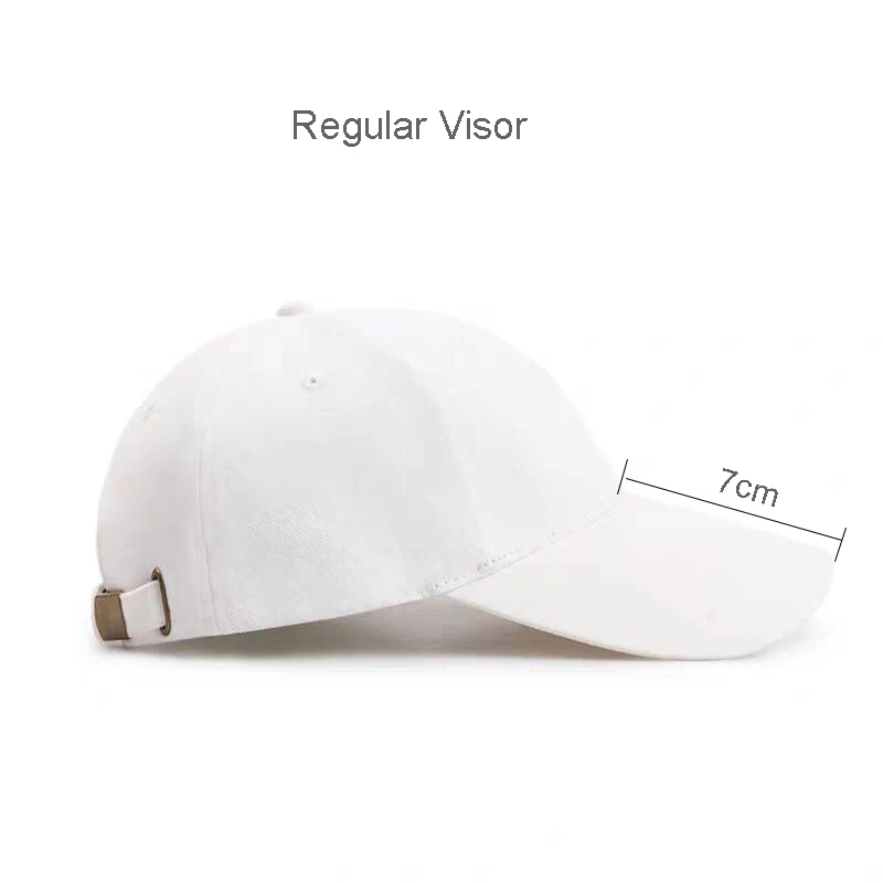 New Unisex Visor Hats Baseball Caps 11cm Women's Cotton Bone Snapback Hats Stylis Sun Hats Anti-UV Men White Caps Solid Color