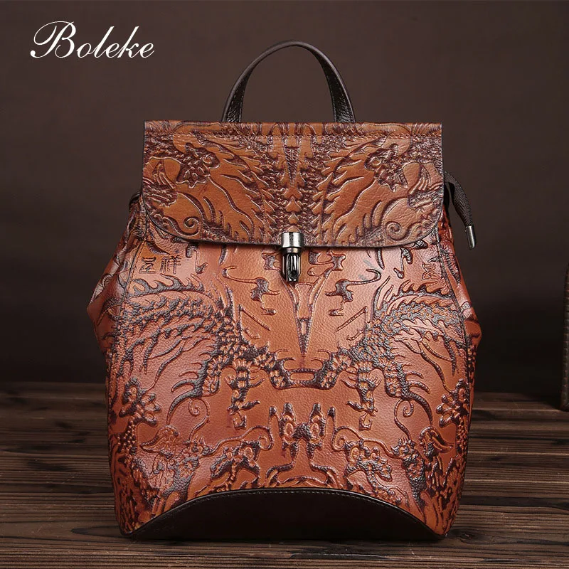 Брендовый мужской рюкзак из натуральной кожи винтажный женский ручной работы