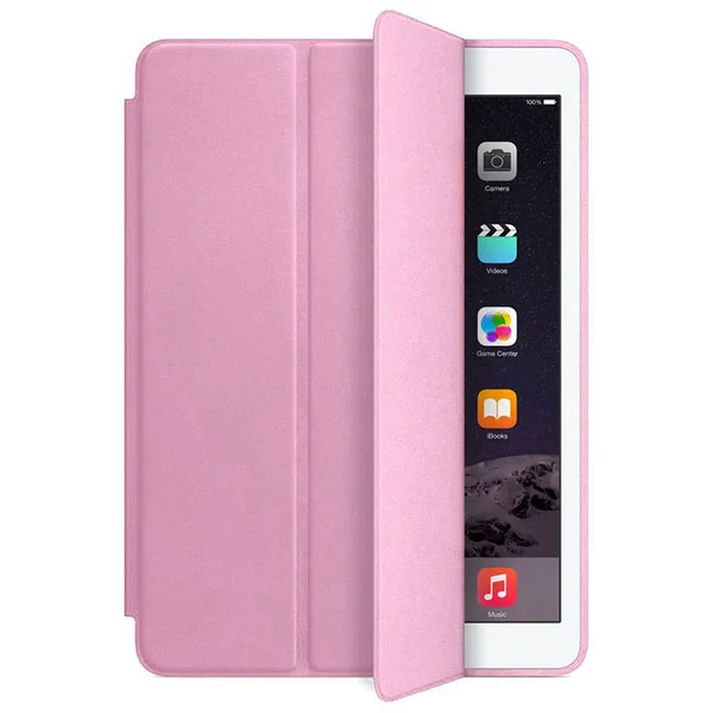 Розовый Умный чехол из искусственной кожи для iPad,, 9,7 дюймов, магнитная подставка, умный чехол для нового iPad 9,7,,+ пленка для экрана+ ручка - Цвет: Розовый