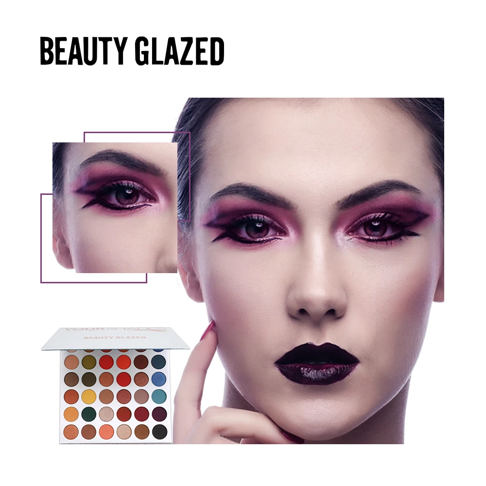 Beauty Glazed 36 цветов тени для век Палетка хайлайтер мерцающий пигмент макияжа