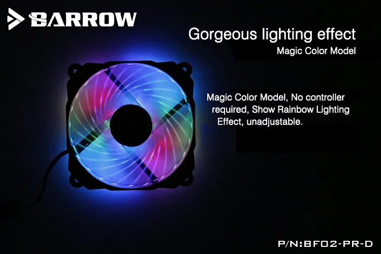 Barrow BF02 PR D волшебный цвет 12 см вентилятор для радиатора|12cm fan|fan 12cmcolorful fan |