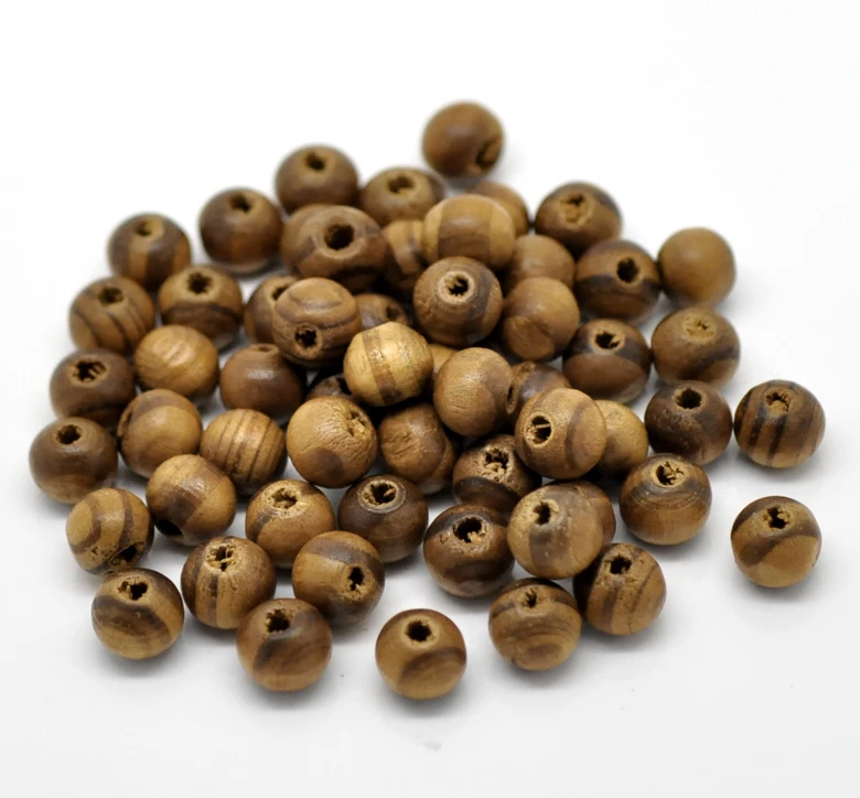DoreenBeads 8 мм деревянные разделительные бусины шарики Круглый Кофе россыпью
