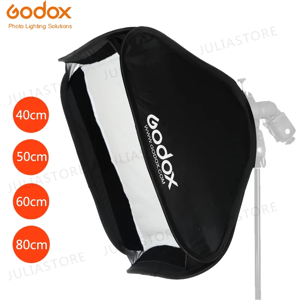 Godox 40x40 см 50x50 60x60 80x80 складной софтбокс для вспышки Speedlite S-типа Кронштейн подходит