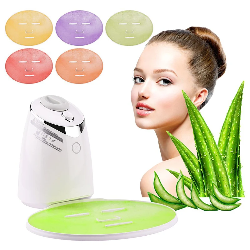 Face Mask Machine, Voice Broadcasting Full Automation DIY Natural Fruit Vegetable Facial Care Mask Maker(32Pcs Collagen