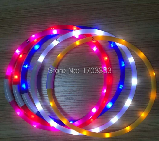 

Cut USB Charge Dog Training Collar LED Outdoor Luminous charger Pet Dog Collars light Adjustable 6colors LED flashing dog collar