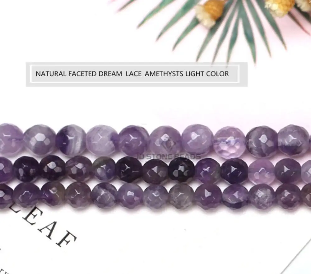 6 Colors Natural Faceted Amethyst Beads Violet Quartz Amethyst Gemstone Fancey Bracelet Necklace Accessory For Jewelry Making