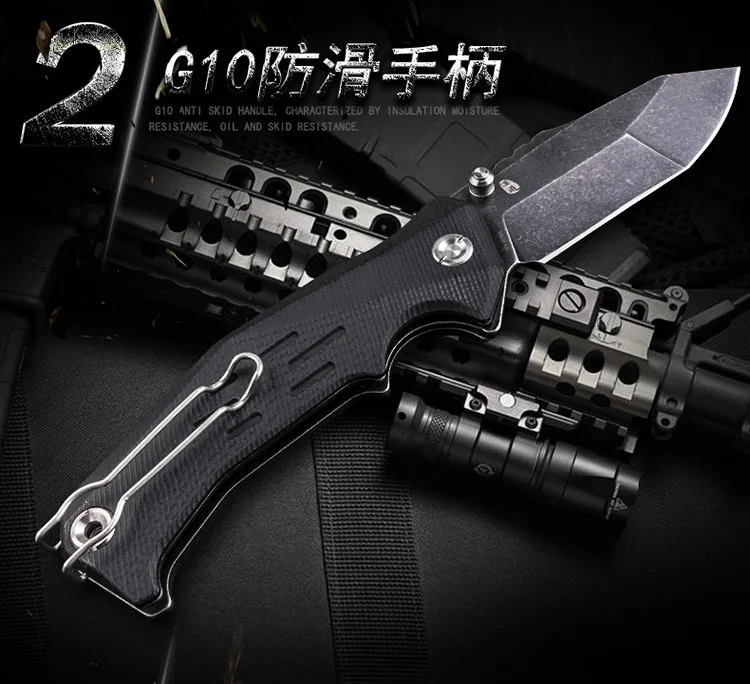 HX DOTDOORS Radiation tactical folding knife camping survival multi-function knife, outdoor survival high sharp EDC knife