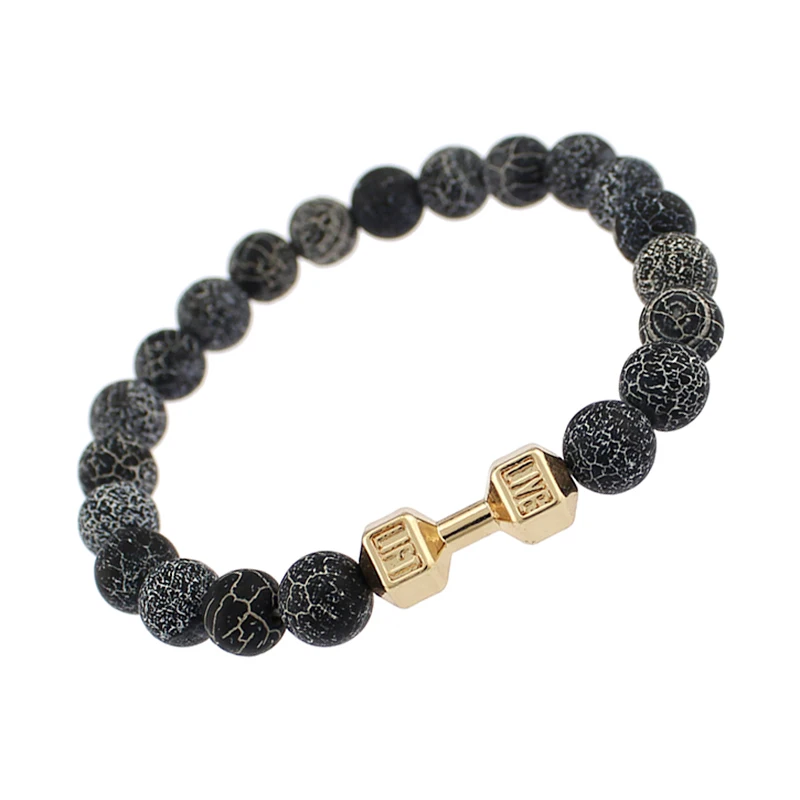 Новинка 2016 Модный женский браслет из гранитного камня для мужчин 8 мм модный йоги