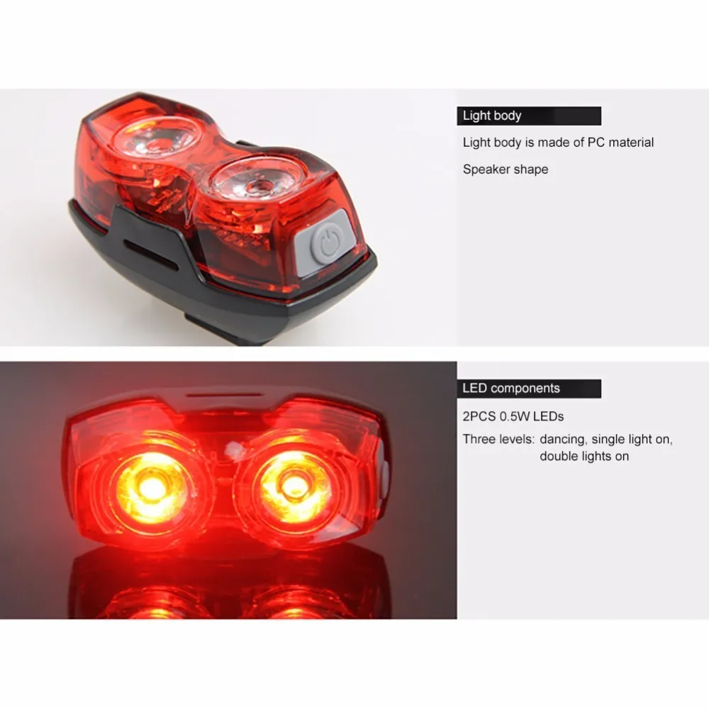 2 светодиодный ные велосипедные фары 3 режима велосипесветильник задний фонарь