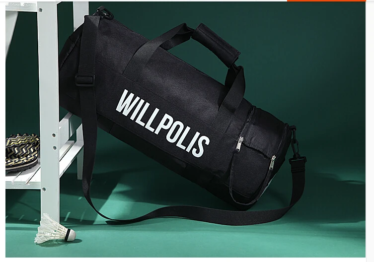 Новейший дизайн крутая черная Дорожная большая сумка с буквенным цилиндром