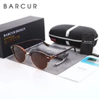Солнцезащитные очки BARCUR мужские, круглые, в стиле ретро, с леопардовым принтом, UV400