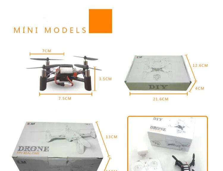 Wifi FPV камера микро Дрон рамка вертолет DIY Дрон 2,4G RC Квадрокоптер Безголовый комплект рамы мини квадрокоптера
