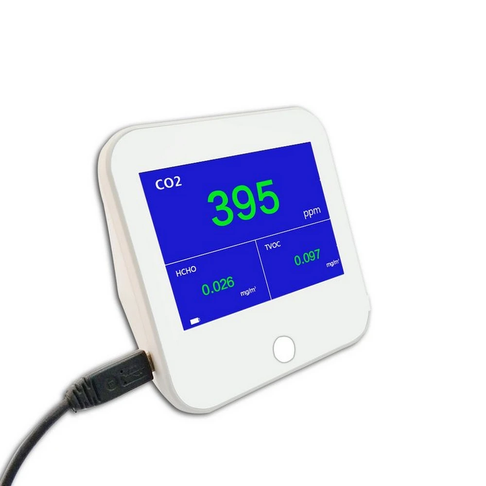 CO2 TVOC HCHO детектор качества воздуха DM306 детектор качества воздуха формальдегид, бензол с USB зарядкой углекислого газа для помещений