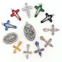 religious charms cross one hole necklace link charm pendants jewelry making diy jewelry accessories