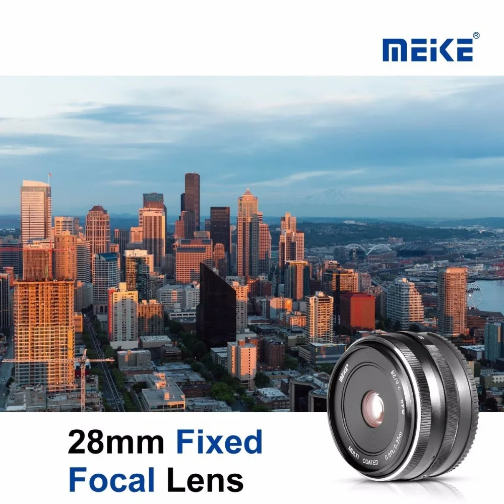 Объектив Meike 28 мм f/2 8 с фиксированным ручным фокусом Для беззеркальных камер Fujifilm